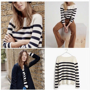 Madewell Anchorlight Ivory Ribbed Sweater Sz- Smal